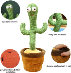 Dancing Cactus Toys for Kids Educational Plush Baby Toy Talking & Singing