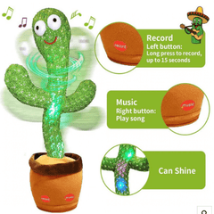 Dancing Cactus Toys for Kids Educational Plush Baby Toy Talking & Singing